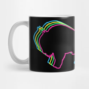 Bison Buffalo 80s Neon Mug